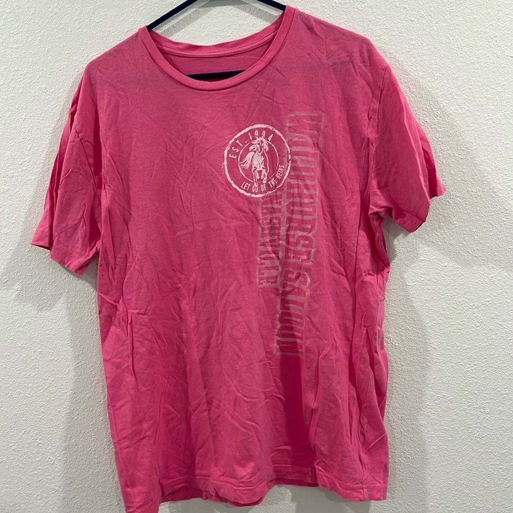 L Wild horse saloon pink vintage tee Nashville 1994 let go of the reins